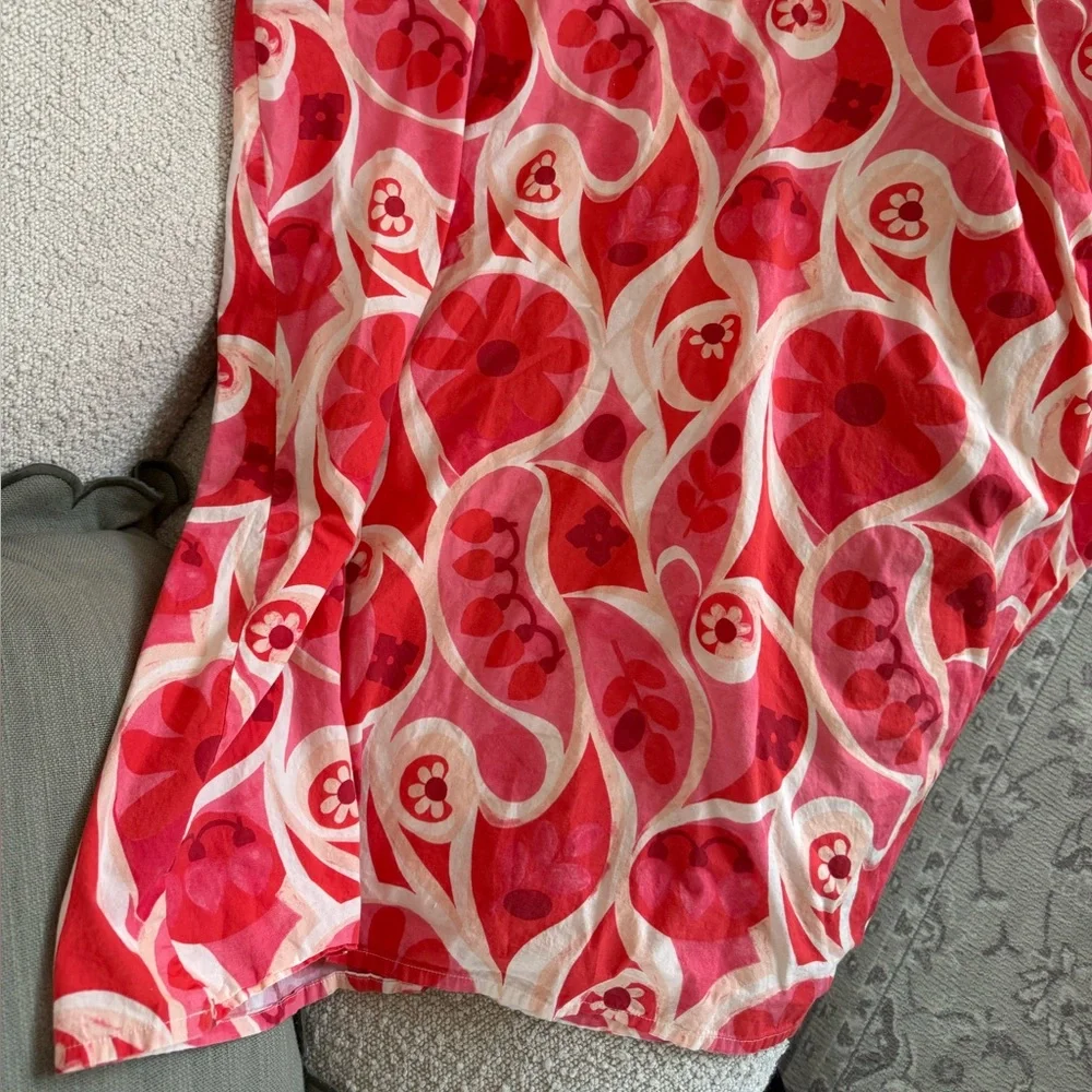 Frances Valentine Olive Holiday Floral Print Caftan🤍 - Picture 3 of 9